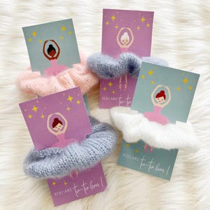 Ballerina Birthday Party Favor Dancer Scrunchie Card Printable Valentine Gift Ballet Dancer TuTu Scrunchie Holder Party Gift Tag for Dancer