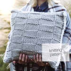 KNITTING PATTERN Checkerboard Pillow Case // Home Knits, Cozy, PDF Instant Download, Hygge Home image 2