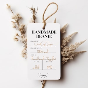 Professional Price Tags for Hats: Handmade Small Business Vendor Tags (Digital Download)