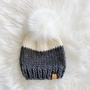 Colour-Dipped Beanie Knitting Pattern Winter Hat Accessory Knit Pattern Quick and Easy Knitting Project Stash Buster