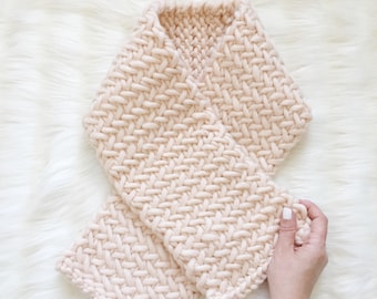 KNITTING PATTERN Herringbone Scarf // Cozy Winter Accessory, PDF Instant Download