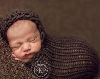 KNITTING PATTERN Newborn Hooded Cocoon // Newborn Photography Prop, PDF Instant Download