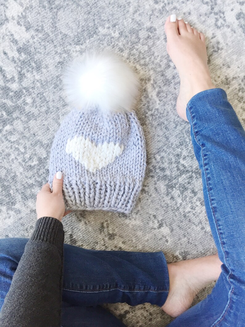 KNITTING PATTERN Heart Hat, Handmade Valentines Day Gift for Her, Knit Beanie, Cozy Winter Accessory, Digital Download image 3