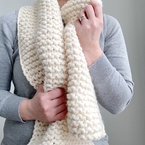 KNITTING PATTERN Ribbed Scarf, Big Oversized Scarf, Knitwear, Cozy Winter Accessory, Easy Knit, Handmade Holiday Gift, Digital Download, diy image 5