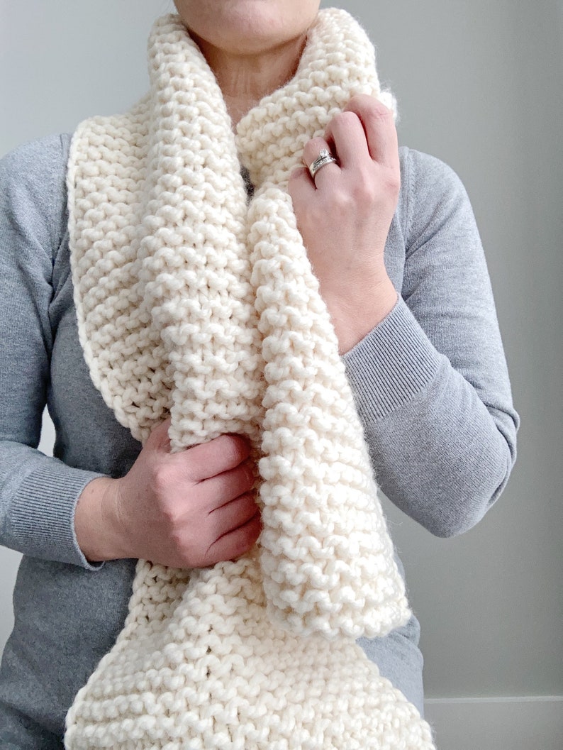 KNITTING PATTERN Ribbed Scarf, Big Oversized Scarf, Knitwear, Cozy Winter Accessory, Easy Knit, Handmade Holiday Gift, Digital Download, diy image 5