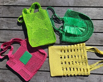 Order for raffia bag. Hand crochet raffia bag made of eco-friendly yarn. Women's bag, modern accessory, summer bag, beach bag