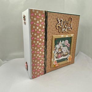 Álbum pop up de scrapbooking navideño con temática gourmet