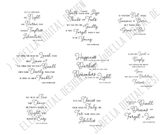 Download Dumbledore Quotes Bundle 9 SVG Designs Printables Harry | Etsy