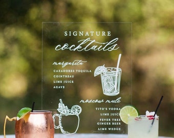 Signature Cocktail Acrylic Signage