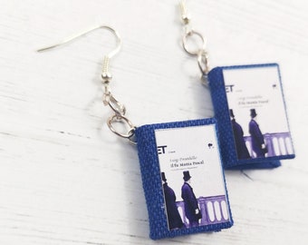 Book Earrings The Late Mattia Pascal by Luigi Pirandello, Paper Jewelry, Book lovers, Book Themed Wedding