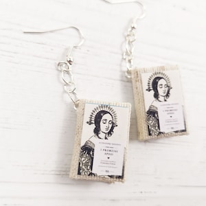 Orecchini libri I Promessi Sposi di Alessandro Manzoni, Libri in miniatura, Gioielli di carta