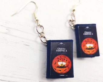 Book Earrings "Odyssey" by Homer, Paper Jewelry, Book lovers, Book Themed Wedding