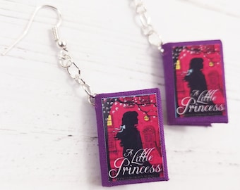 Book Earrings "The Little Princess" by Frances Hodgson Burnett, Paper Jewelry, Book lovers, Book Themed Wedding