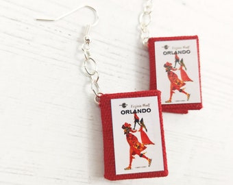Book Earrings "Orlando" by Virginia Woolf, Paper Jewelry, Book lovers, Book Themed Wedding