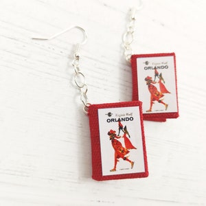 Book Earrings "Orlando" by Virginia Woolf, Paper Jewelry, Book lovers, Book Themed Wedding