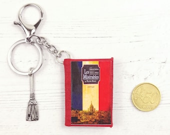 Book Keychain Les Misérables by Victor Hugo, Book Lover Gift, Paper Jewelry, Book Party Favors