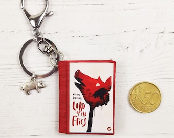 Book Keychain Lord of the Flies by William Golding, Book Lover Gift, Paper Jewelry, Book Party Favors