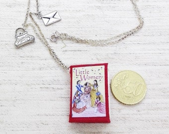 Book Necklace Little Women by Louisa May Alcott, Book Gift for Book Lovers, Book Party and Best Friend Gift