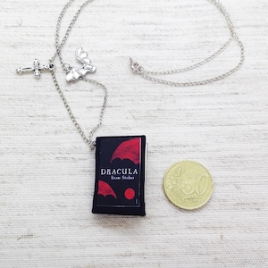 Collana Libro Dracula, Bram Stoker, Collana Lunga Ciondolo, Gioielli di Carta