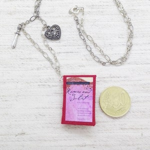 Collana Libro Romeo e Giulietta di Shekespeare, Collana Lunga Ciondolo, Gioielli di Carta