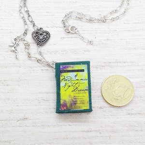 Collana Libro Sogno di Una Notte di Mezza Estate di William Shakespeare, Collana Lunga Ciondolo