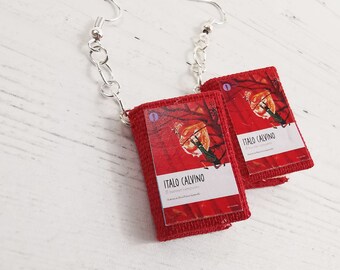 Book Earrings The Baron in the Trees by Italo Calvino, Paper Jewelry, Book lovers, Book Themed Wedding