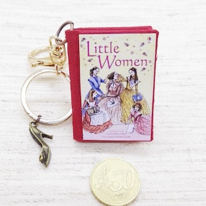 Portachiavi Libro Personalizzato Piccole Donne di Louisa May Alcott, cover Rossa, Portachiavi Libretti