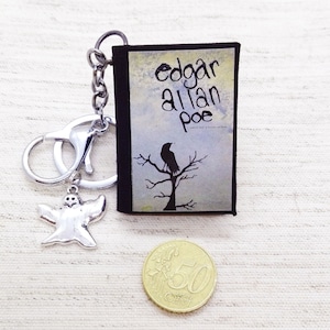 Portachiavi Libro Personalizzato Edgar Allan Poe,  Accessori Borse, Portachiavi Libretti
