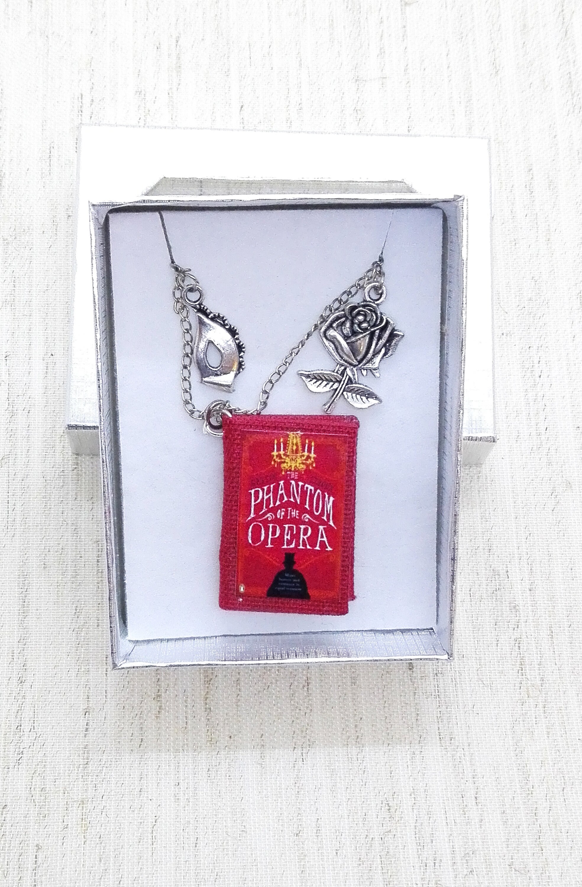 Book Keychain Phantom of the Opera Book Lover Gift Paper - Etsy