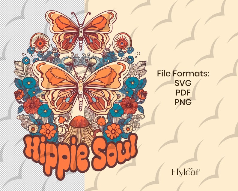 Hippie Soul Svg Sublimation Png Retro Hippie Design Shirt - Etsy