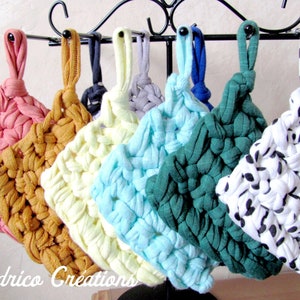 Washable and reusable body toilet square handmade cotton crochet or jersey upcycling