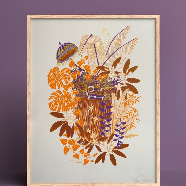 Screenprint violet Barong