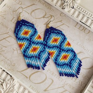 Boho Fringe Earrings, Ornament Earrings, Beaded earrings