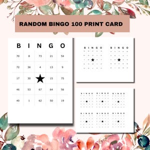 Bingo Cards Pdf Download, 1, 2, and 6 Per Page, Large Print, Instant Printable Fun Party Game, Set