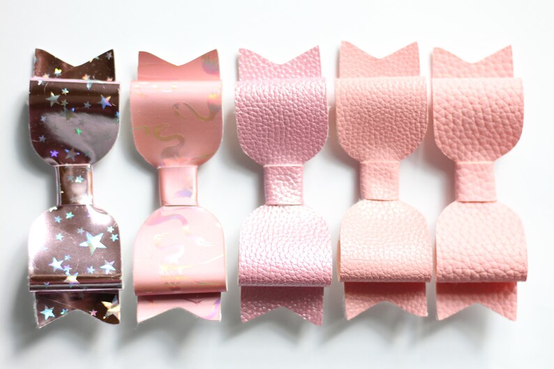 Perfectly Pink Faux Leather Bows