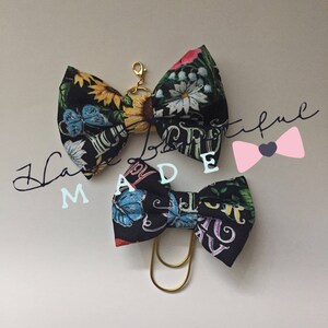 I&#39;ve Got Sunshine Fabric Bow Charm, Bow paper Clip, Traveler&#39;s Notebook, Planners Bow Charm