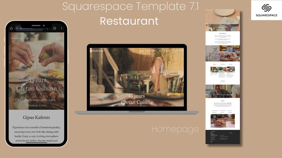 Restaurant Squarespace Template Etsy
