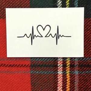 Heartbeat Heart Temporary Tattoo, Valentines Heart/Love, Custom Designs, Free Shipping
