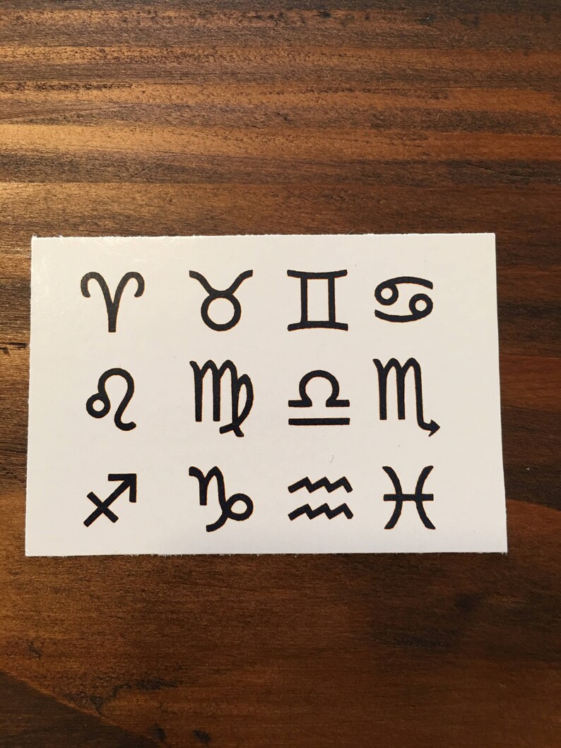 Astrological Symbols / Astrological Temporary Tattoos / Tribal Etsy