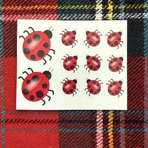 Ladybug Temporary Tattoo, Festival Tattoo, Custom/Miniature, Free Shipping