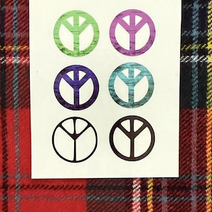 Peace Symbol Temporary Tattoo Set, Colorful Water-Resistant Mini Tattoos, Customizable Sizes, Summer Festival Body Art