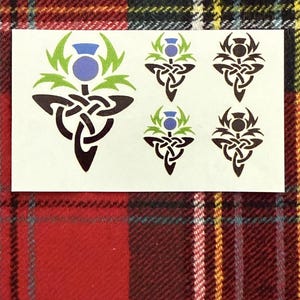 Temporary Tattoo, Celtic Thistle, Miniature Festival Tattoo, Custom Sizes, Party Favors, Halloween, Body Art