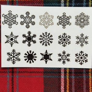 Snowflake Temporary Tattoo Set, Christmas/Holiday/Miniature, Free Shipping