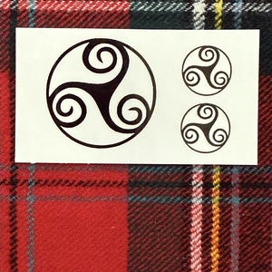 Celtic Spiral Knot Temporary Tattoo, Scottish Tattoos, Minature/Festival, Free Shipping