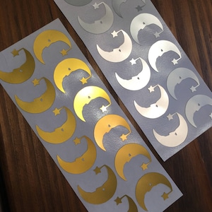 Moon and Stars Stickers / To the Moon and Back/ Halloween  Stickers/ Half Moon  Stickers/Gift Wrapping/Envelope Stickers/Stationary Stickers