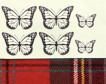 Butterfly Temporary Tattoo Set, Miniature & Custom Sizes, Water-Resistant, Tribal Butterfly Designs, Free Shipping