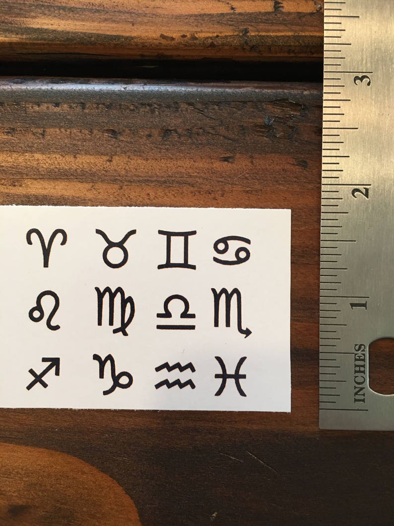 Astrological Symbols / Astrological Temporary Tattoos / Tribal Etsy