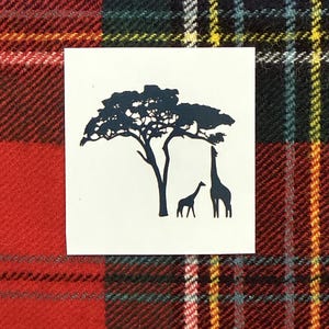 Giraffe and Tree Temporary Tattoo, jungle/African, water-resistant, custom sizes, novelty and symbolic tattoos