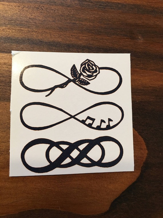 Rose Music Note Tribal Infinity Knot Temporary Tattoo Etsy