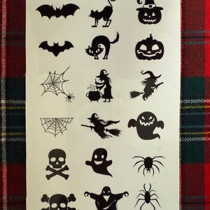 Halloween Temporary Tattoos Set - Water-Resistant, Designs for Kids, Parties, Treat Bags, Halloween Celebrations